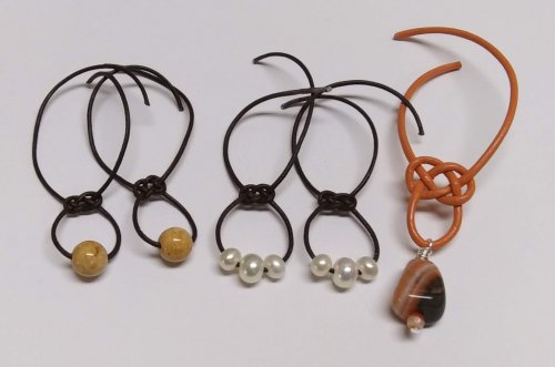 Judy Larson's Cord and Bead Earrings - , Contemporary Wire Jewelry, Beads, cord and bead earrings